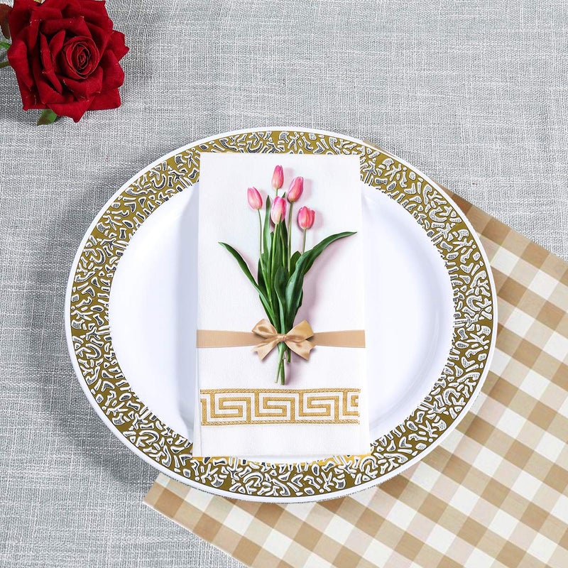 Vplus 200 PACK Guest Towels Disposable Bathroom, Decorative Bathroom Napkins, Soft and Absorbent Disposable Dinner Napkins Cloth Like for Kitchen, Parties, Weddings, Christmas Partyï¼ˆGold) - Image 5